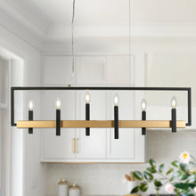 6-Light 39-in Black Modern Rectangle Kitchen Island Light