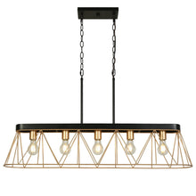 Ecliperla 5-Light 39-in Black&Gold Rectangle Kitchen Island Light