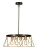 4-Light Small Black and Brass Chandelier  | LNC