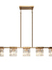 Labradorite 5-Light 40-in Brass  Modern Linear Crystal Kitchen Island Light with Textured Glass