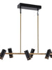 Floeice 6-Light 36-in Black&Gold Modern Linear LED Kitchen Island Light