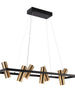 Floeice 7-Light 31.5-in Black&Gold Modern Linear LED Kitchen Island Light