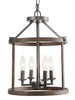 Aditi Iron Wooden Texture Drum Chandeliers 