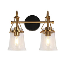 Auisre 2-Light Black and Brass Vanity Light