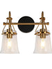 Auisre 2-Light Black and Brass Vanity Light