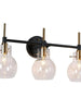 Aiglitis 3-Light Black and Brass Vanity Light