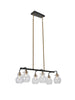 Aiglitis 6-Light 28-in Black&Brass Modern Linear Kitchen Island Light