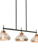 Anila 3-Light 37.5-in Black&Brass Modern Linear Kitchen Island Light