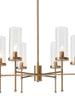 Anila Satin Gold Modern Chandelier with Seeded Glass 