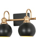 Burdock 2-Light Black and Gold Vanity Light