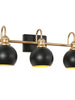 Burdock 3-Light Black and Gold Vanity Light