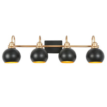 Burdock 4-Light Black and Gold Vanity Light