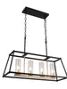 Estrellad 5-Light 28.5-in Black&Gold Modern Rectangle Kitchen Island Light