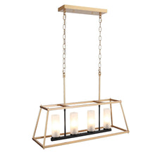 Estrellad 5-Light 28.5-in Black&Gold Rectangle Kitchen Island Light