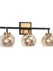 Rafflesia 3-Light Black and Brass Vanity Light