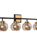 Rafflesia 4-Light Black and Brass Vanity Light