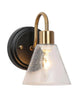 Amaduz 1-Light Modern Black and Gold Seeded Glass Wall Sconces