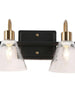 Amaduz 2-Light Black and Gold Vanity Light