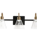 Amaduz 4-Light Black and Gold Vanity Light