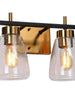 Rhododendron 4-Light Black and Brass Vanity Light