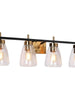 Rhododendron 4-Light Black and Brass Vanity Light