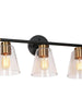 Aurelienne 3-Light Black and Brass Vanity Light