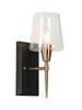 Baoceal 3-Light Modern Black & Gold Seeded-Glass Wall Sconces