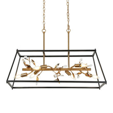 Basia 6-Light 31.5-in Black&Gold Modern Rectangle Kitchen Island Light