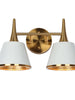 Idaikos 2-Light White and Brass Vanity Light