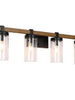 Bonnie 4-Light Black and Wood Vanity Light