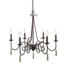 Brianna Metal Chandelier with Wood Charm - 6 Lights 244.99