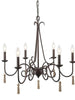 Brianna Metal Chandelier with Wood Charm - 6 Lights 244.99