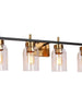 Broccoli 4-Light Black and Brass Vanity Light