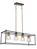 Klaudianus 4-Light 33.5-in Black&Brass Modern Rectangle Kitchen Island Light