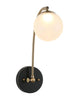 Betonicifolia 1-Light Black & Gold Globe Glass LED Wall Sconces