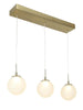 Betonicifolia 3-Light 23-in Brass Modern Cluster LED Kitchen Island Light