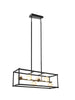 Betonicifolia 6-Light 34-in Black Modern Rectangle LED Kitchen Island Light