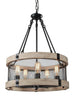 Daphne Grey Pine Wood 5 Lights Drum Chandelier 384.99