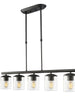 Delia 5-Light 37-in Black Modern Linear Kitchen Island Light