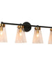 Deferoiry 4-Light Black and Brass Vanity Light