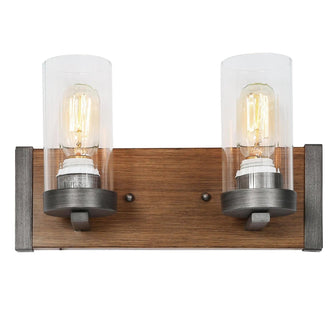 Dylan Pine Texture Clear Glass Wall Sconce 135.99