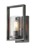 Isangelos 1-Light Modern Black Seeded-Glass Wall Sconces