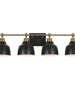 Hyelducc 4-Light Black and Brass Vanity Light