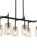 Ephedra 6-Light 27.5-in Black&Gold Modern Linear Kitchen Island Light