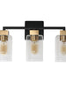 Kumarahou 3-Light Black and Brass Vanity Light