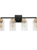 Kumarahou 4-Light Black and Brass Vanity Light