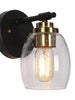 Gary 1-Light Black & Gold with Bell Seeded Glass Wall Sconces