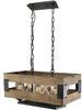 Eriogonum 3-Light 22.5-in Black&Wood Farmhouse Kitchen Island Light