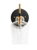 Grandiflorus 1-Light Modern Black & Gold ClearGlass Wall Sconces