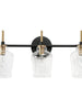 Grandiflorus 3-Light Black and Brass Vanity Light